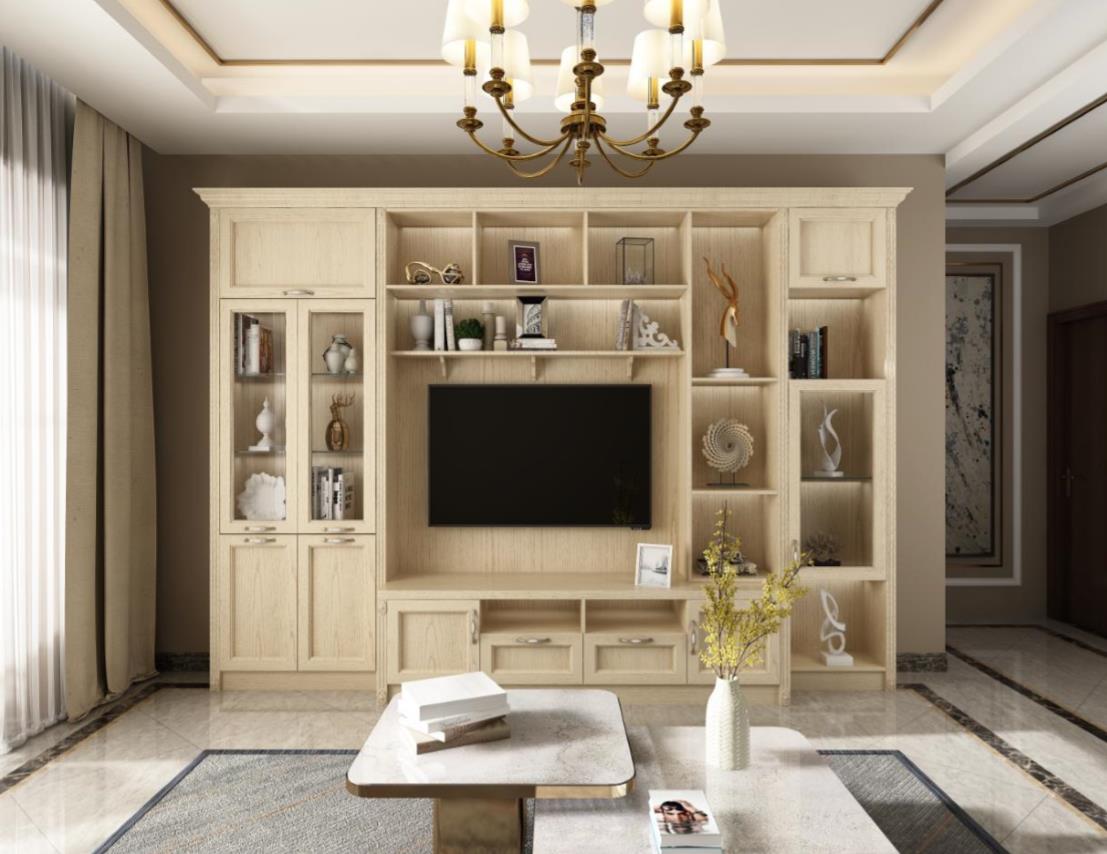 全鋁電視柜-01（風(fēng)格：簡(jiǎn)歐；顏色：暖白）